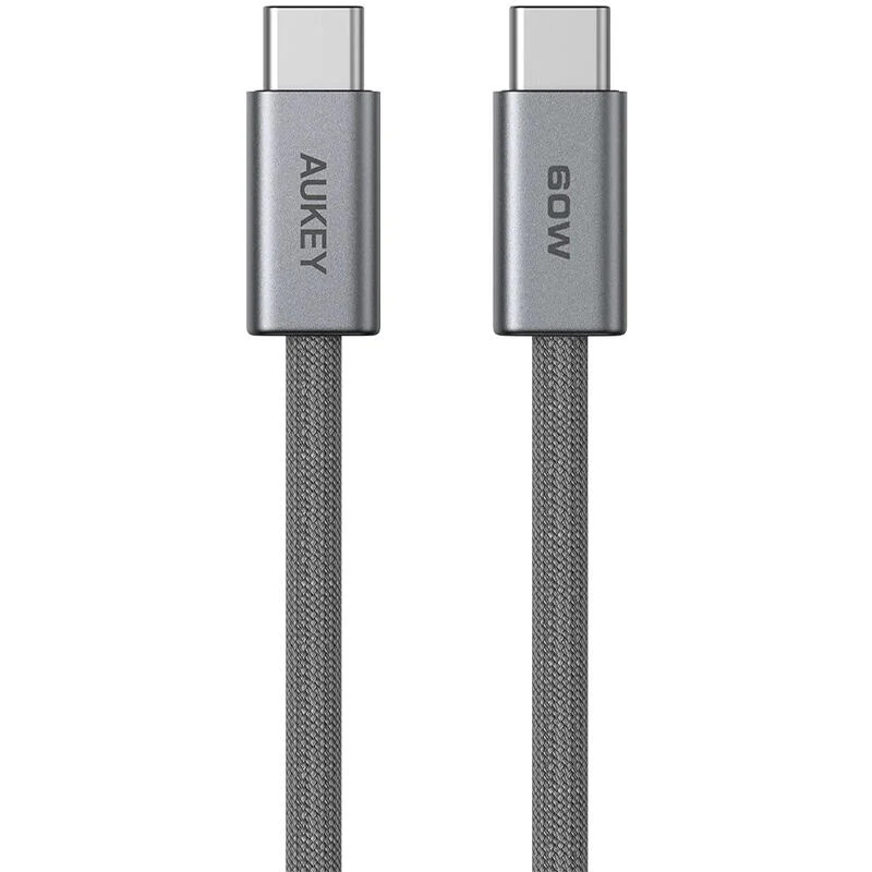 AUKEY CB-DCC061 C to C 60W/480Mbps 1.0M Braided USB 2.0 Cable (Gunmetal)