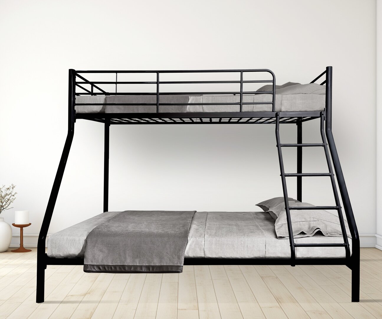 ორსართულიანი საწოლი შავი 140*200-90*200 (MM947)