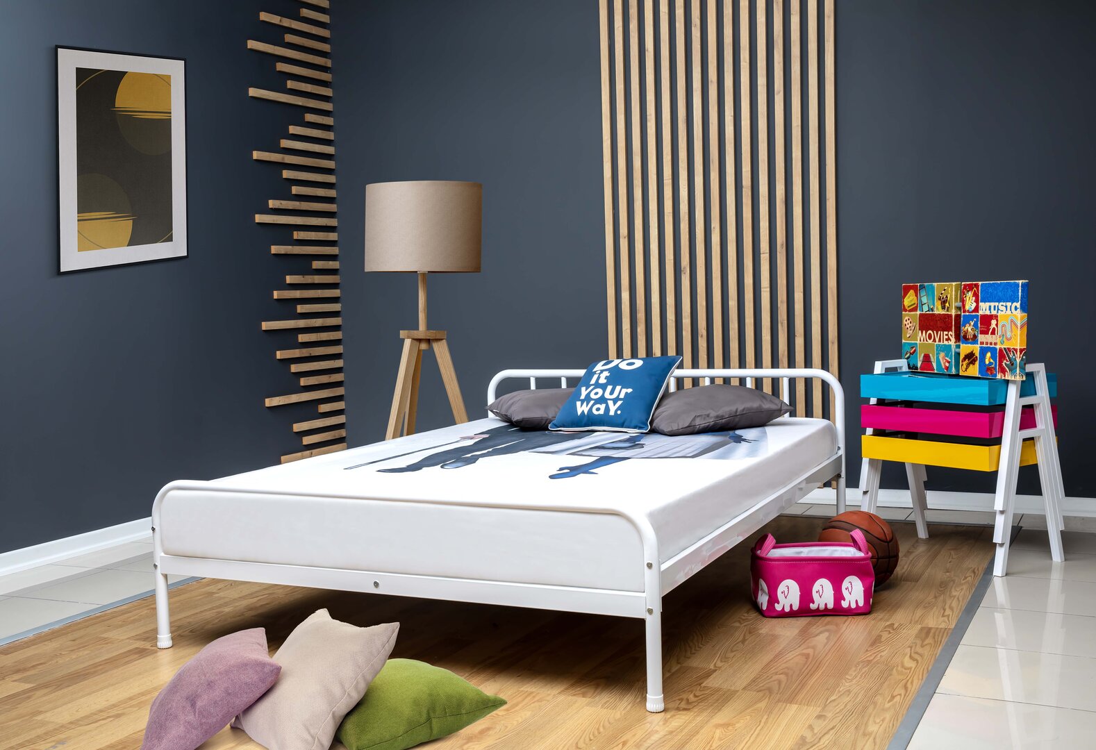 ორადგილიანი საწოლი თეთრი 160*200 (MM934)