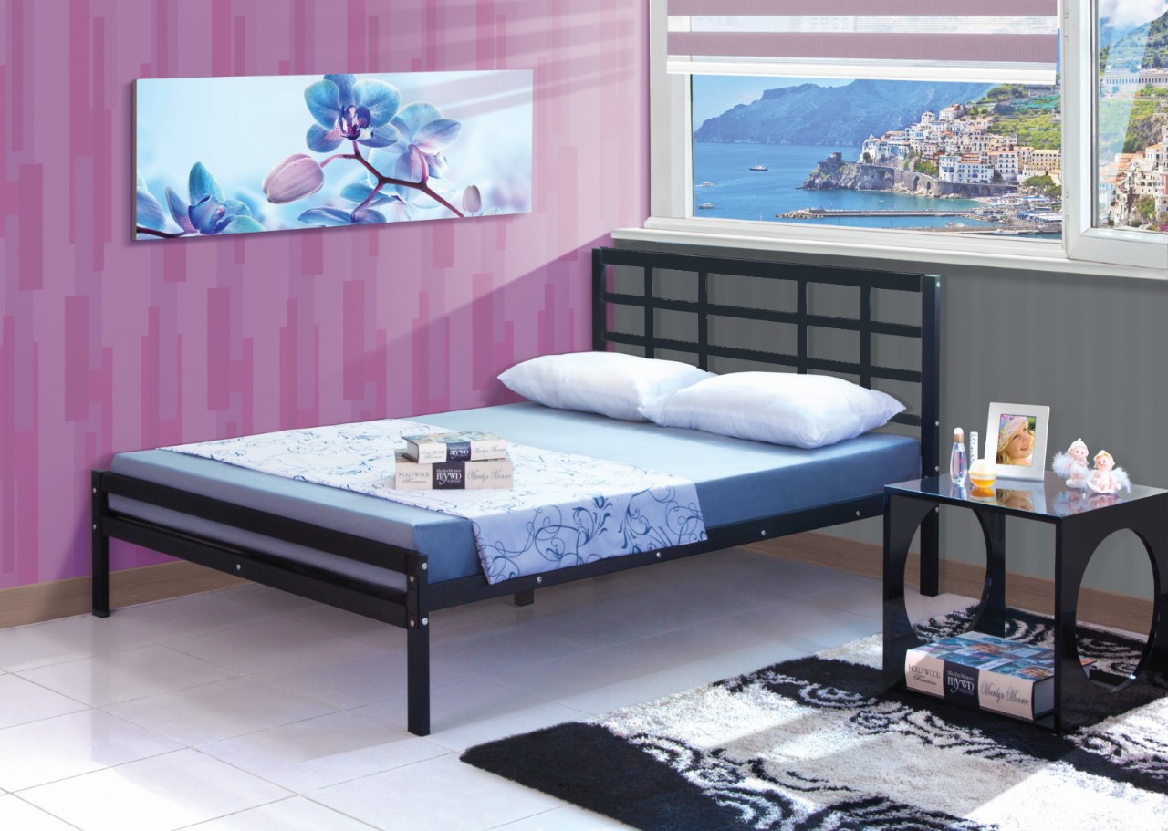 ორადგილიანი საწოლი შავი 160*200 (MM939)