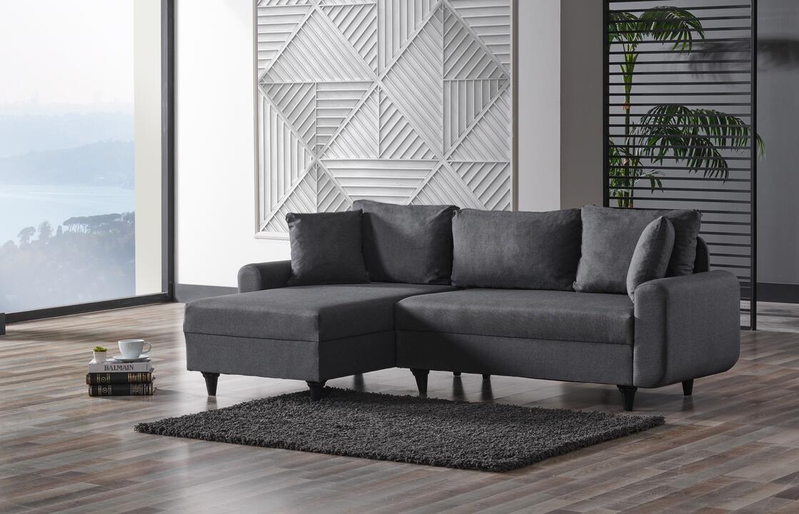 კუთხის დივანი Flavia ნაცრისფერი (KG1071)