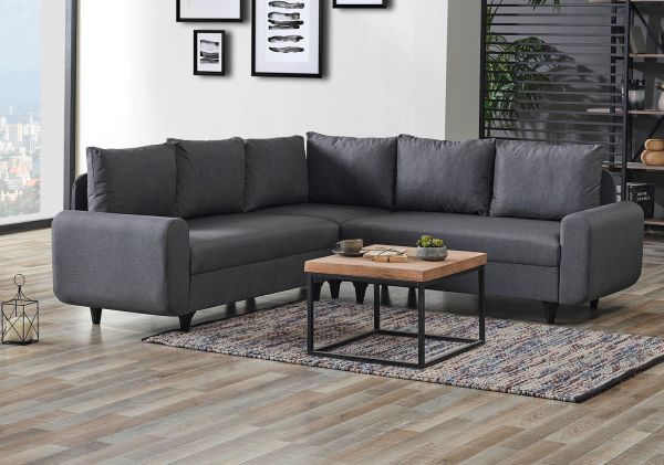 კუთხის დივანი Flavia Plus ნაცრისფერი (KG1078)