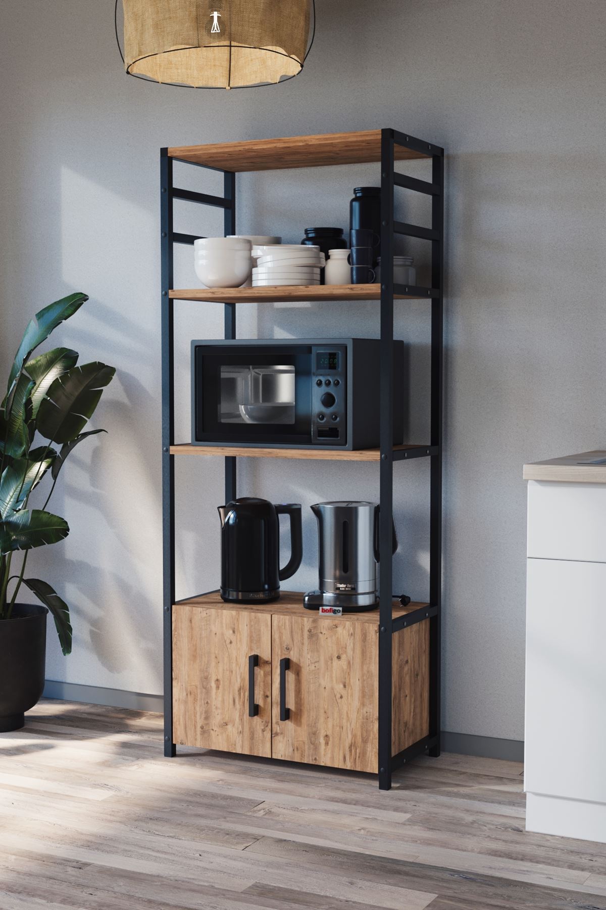 სამზარეულოს კარადა ფიჭვის ფაქტურით (BF-668)