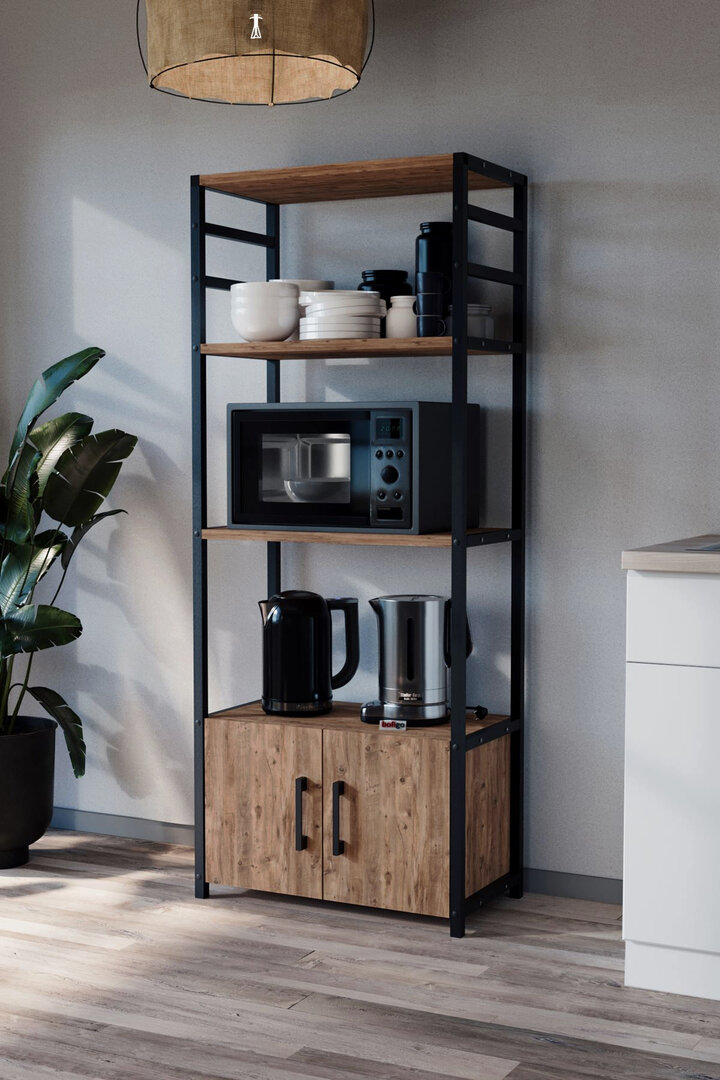 სამზარეულოს კარადა მუქი ხის ფაქტურით (BF-676)