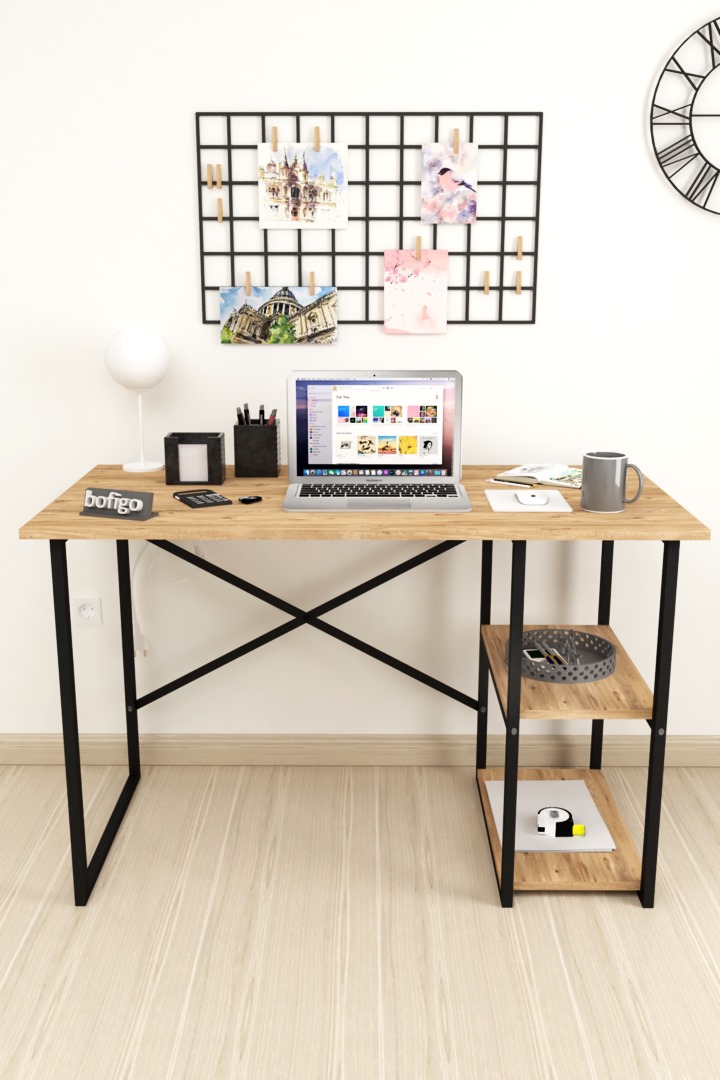 საოფისე/სამეცადინო მაგიდა მუხის ფაქტურით (BF702)