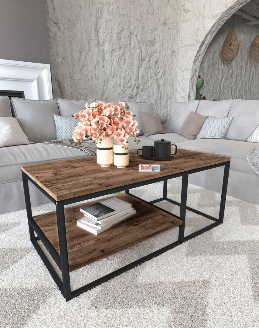 ყავის მაგიდა მუქი ხის ფაქტურით (105*50) (641)