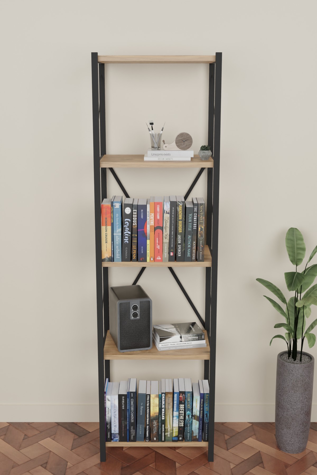 5 დონიანი თარო ფიჭვის ფაქტურით (FD1019)