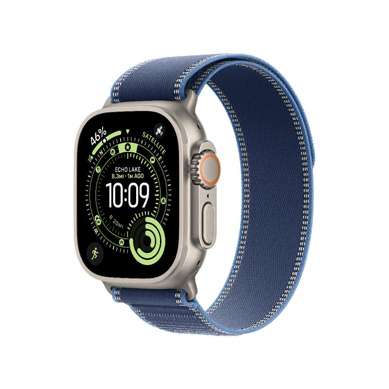 Apple Watch Ultra 3 49mm Titanium Case With Blue/Bright Blue Trail Loop MEWR4 S/M
