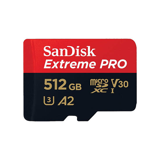 SanDisk 512GB Extreme PRO microSDXC UHS-I V30 A2 200MB/s SDSQXCD-512G-GN6MA