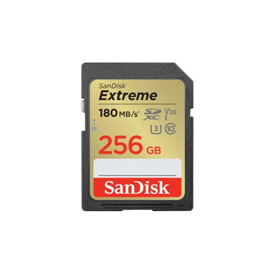 SanDisk 256GB Extreme SD/XC UHS-I Card 180MB/S V30/4K Class 10 SDSDXVV-256G-GNCIN