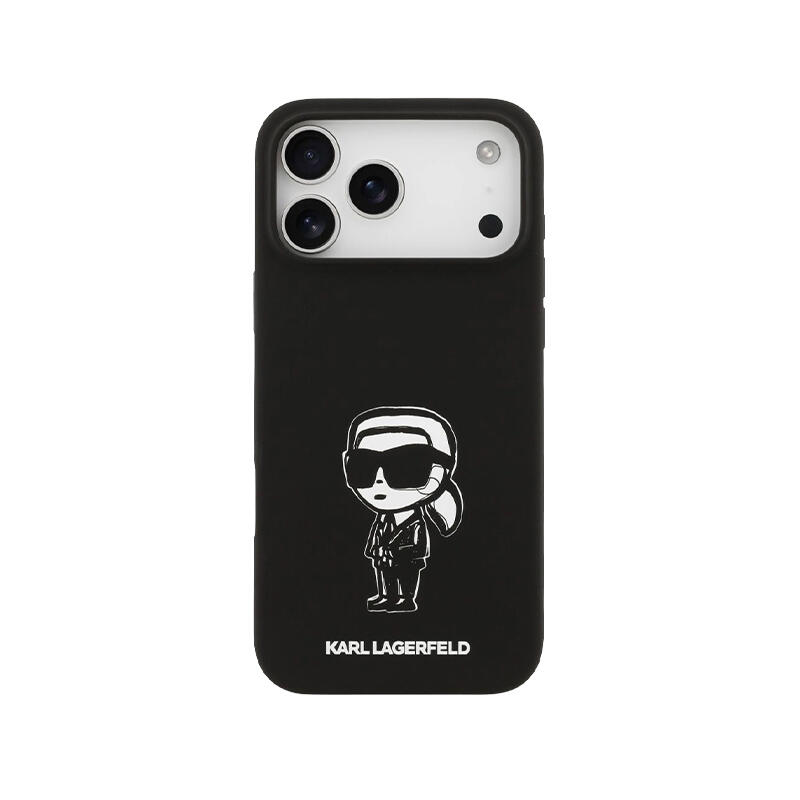 Karl Lagerfeld Hc Magsafe Silicone W/ Kl Sketch Logo Iphone 17 Pro Max KLHMP17XSKIGROK Black