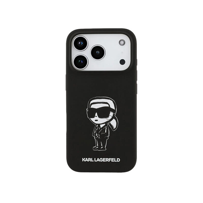 Karl Lagerfeld Hc Magsafe Silicone W/ Kl Sketch Logo Iphone 17 Pro KLHMP17LSKIGROK Black