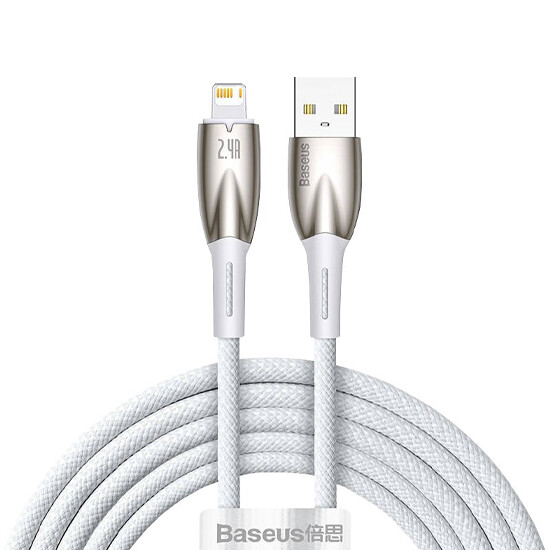 Baseus Glimmer Series Fast Charging USB Data Cable Lightning 2.4A 1M CADH000202 White