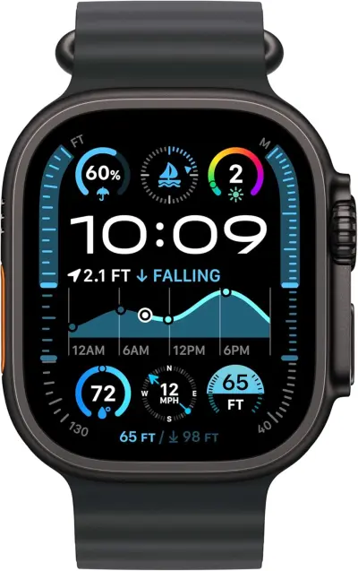 Apple Watch Ultra 2 GPS + Cellular 49mm Black Titanium Case with Black Ocean Band (MX4P3RB/A)
