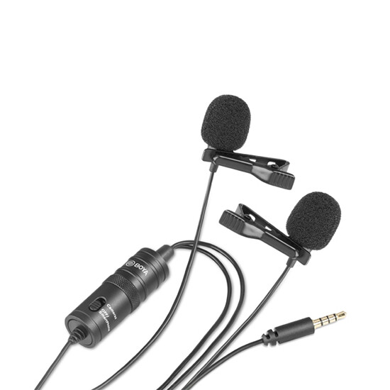 BOYA BY-M1DM Dual Omni-directional Lavalier Mic Black