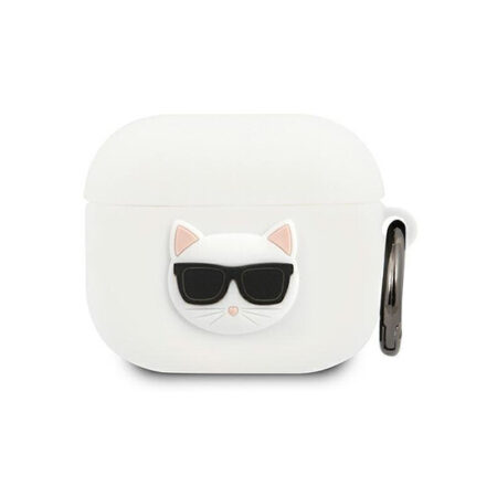 Karl Lagerfeld Silicone Case Embossed Logo Choupette Airpods 3 KLACA3SILCHWH White