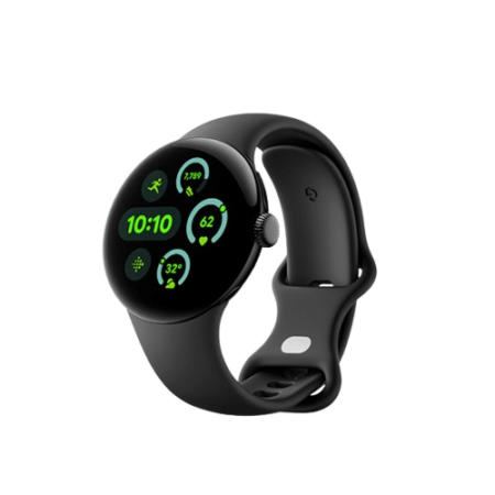 Google Pixel Watch 3 41mm Wi-Fi Matte Black Aluminum Case with Obsidian Active Band