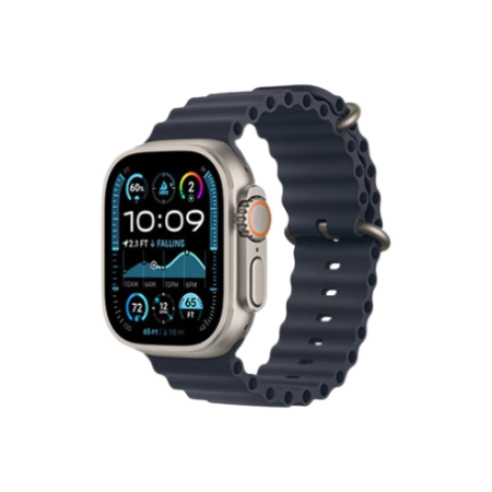 Apple Watch Ultra 2 49mm Natural Titanium Case With Navy Ocean Band MX4D3