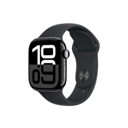 Apple Watch Series 10 GPS 42mm Jet Black Aluminum Case With Black Sport Band MWWE3 S/M